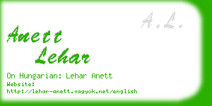 anett lehar business card